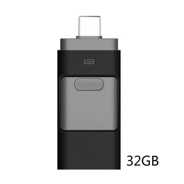 Bärbar typ-c datorkryptering 16GB/32GB/64GB Type-c dator 3-i-1 USB minne Black 32GB