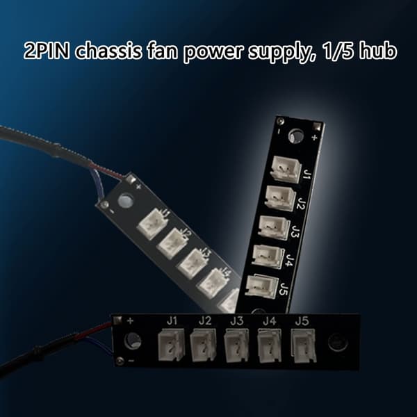 PC Vifte Hub Strøm Splitter Distributør 2Pin til 5-Utgangs Splitter For PC Kabinett