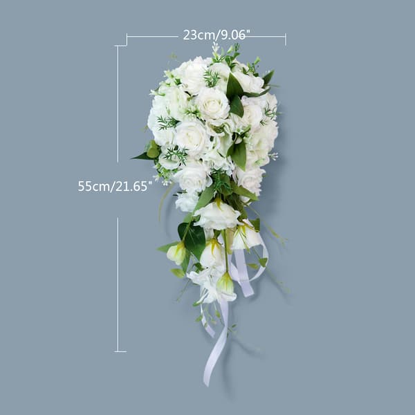 Rose bröllop brudbukett romantiska vattenfall håller blomma bruden brud brud