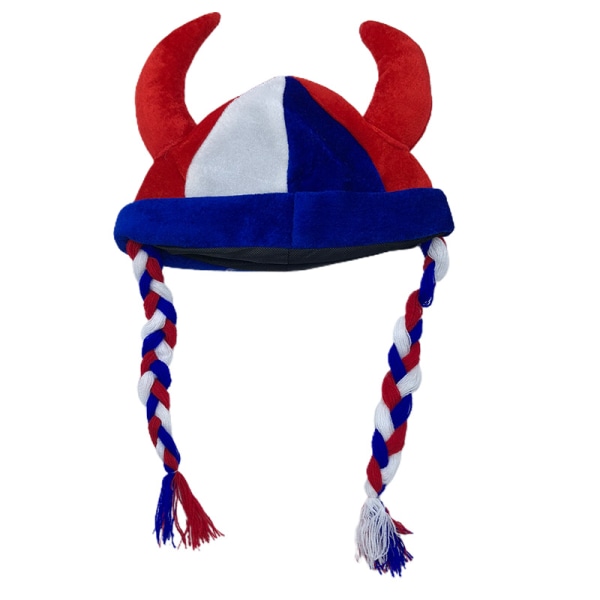 Halloween Huvudbonad Ox Horn Cap med Flätor Tema Fest Prestanda Huvudbonad Djävul Horn Cap Jul Håraccessoarer
