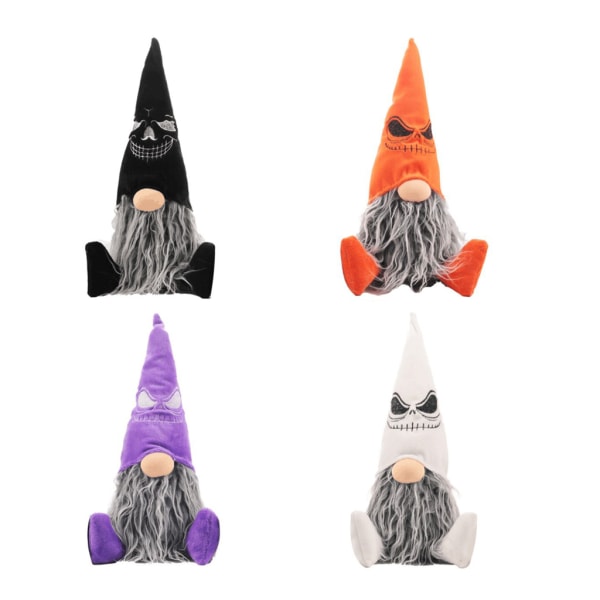 Halloween Gnome Handgjord Tomte Svenska Gnomes Sittande Nisse Skandinaviska Gnomes Orange