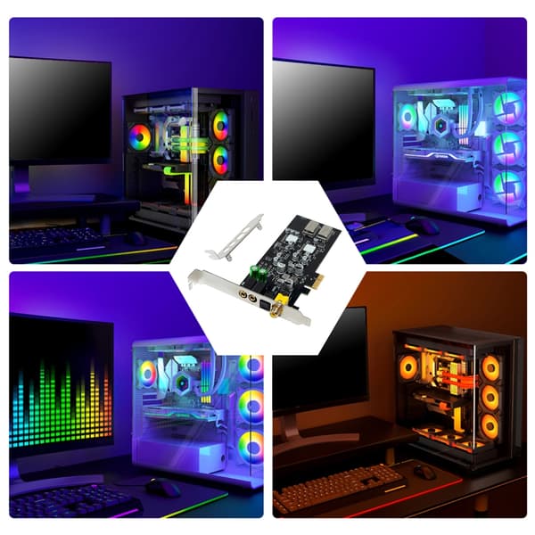 PCIe lydgrænseflader lydkort til studiebrug 24Bit 48kHz ADC metalskal