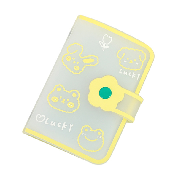 Litet fotoalbum Kpop Fotokortshållare Fotokort Pärm Cover Bankkortsskydd Silikonmaterial Present till tjej Yellow
