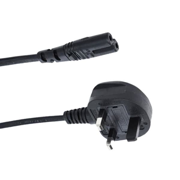 Britisk Standard 2-benet strømkabel med 8-formede stik 1,5M til elektronik