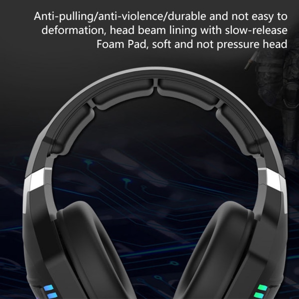RGB färgglada öronkuddar Gaming Headset Hörlurar Premium rundstrålande mikrofon för PC Laptop chockerande ljudkvalitet