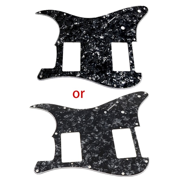 3-lagers Svart Plektrumskydd för Gitarr, Passar Fender Strat 2 HH Humbucker