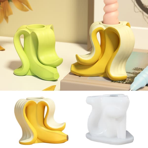 Gjutformar Bananform Ljusstakeformar Silikon Ljusstödformar