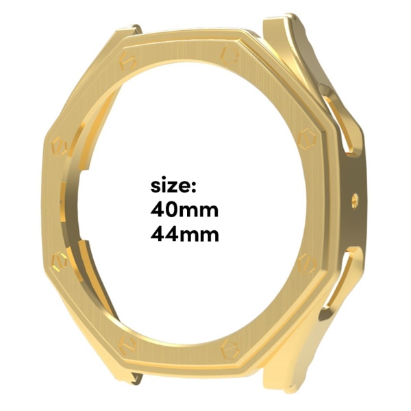 Smartwatch Case PC Vattentätt skydd Stötsäkert hölje Hard Sleeve Ram Bumper Shell för Watch 6 40mm 44mm Gold 44mm