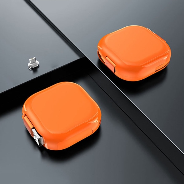 USB till Micro USB indragbar kabel Bekväm laddningssladd med magnetadapter Stöd för dataöverföring för smartphones Orange color
