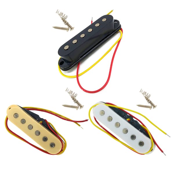 Strat Style elgitarr Pickup Kit, Single Coil Pickup Laddad Highout Pickup Ersättning Passar för 6-strängad gitarr Black