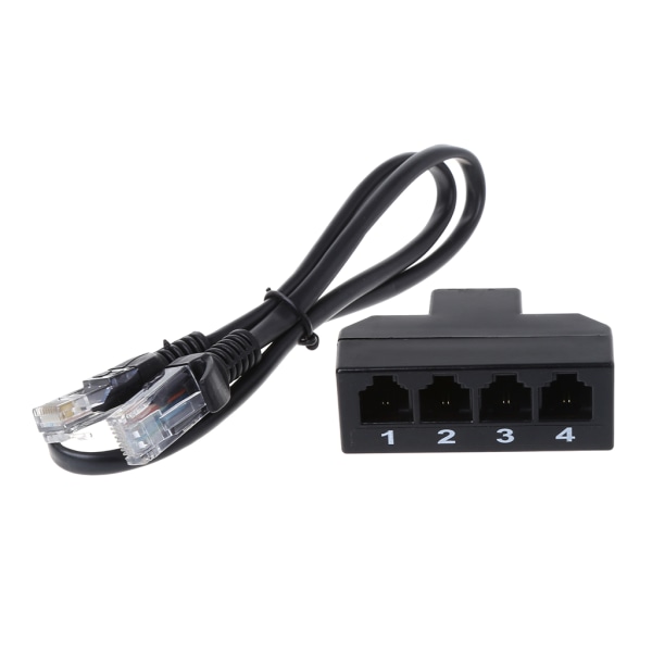 RJ11 6P4C Hona Till 4 Ethernet RJ45 8P8C Hane F/för M Adapter Converter Kabel Ph