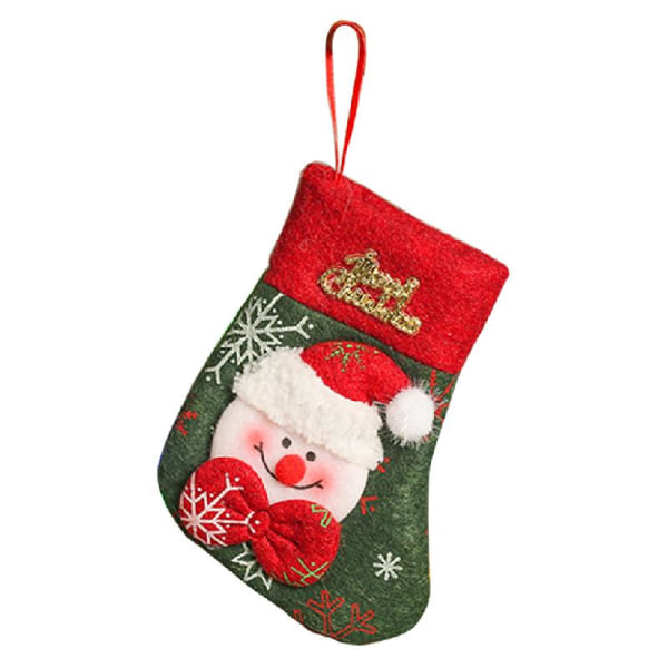 Julstrumpor Non-woven Santa Snowman Ren Present Godispåse Dekor null - 2 Snowman