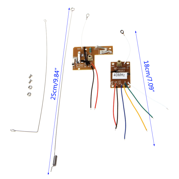 4CH 40MHZ fjärrsändare och mottagarkort med antenn för DIY RC bilrobot