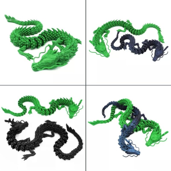 3D- printed ledad drake Special Dragon Model Justerbara leder Green 35CM