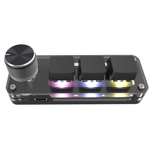 RGB 3 Taster Programmering Makro Tilpasset Knapp Tastatur Kopier Lim Inn Mini Knapp Spill Tastatur Mekanisk Tastatur