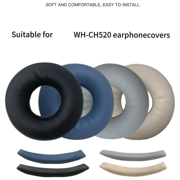 Skumøreputer og hodebåndputer erstatningssett for WHCH520-headset Blue