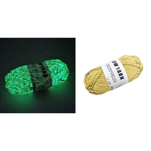 Lysande garn, 1 st polyestergarn Glow in the Dark för virkning, 45 yards stickgarn DIY Hantverk Yards for Arts 3