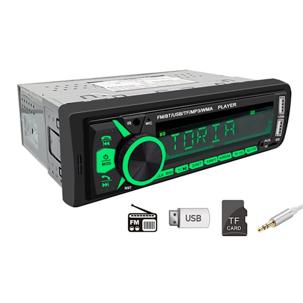 Autoradio 1 Din MP3-soitin FM Aux-tulo USB Yleismusiikkisoitin