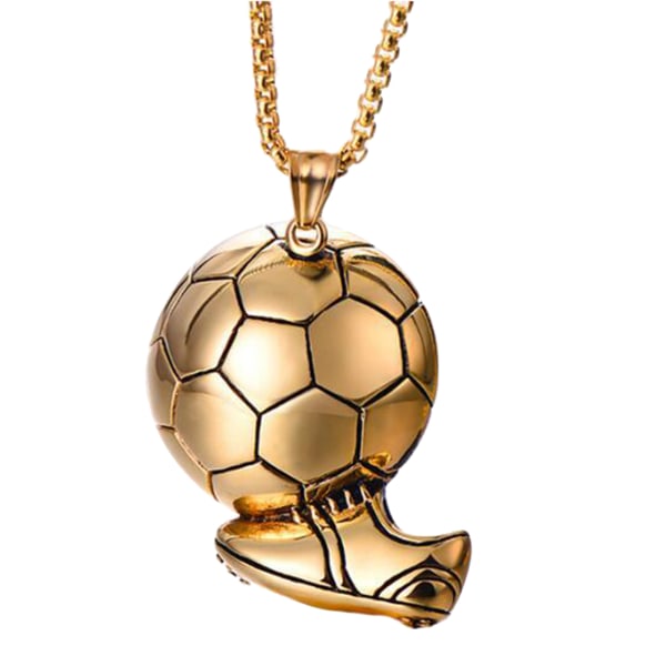 Fotboll Halsband Hänge för flickor Sport Smycken Fotboll Hänge Halsband för pojkar Sport Fotbollsspelare presenter Gold