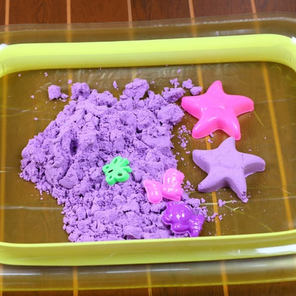 Oppustelig PVC sandbakke til børn med Space Sand legesæt 55x43 cm