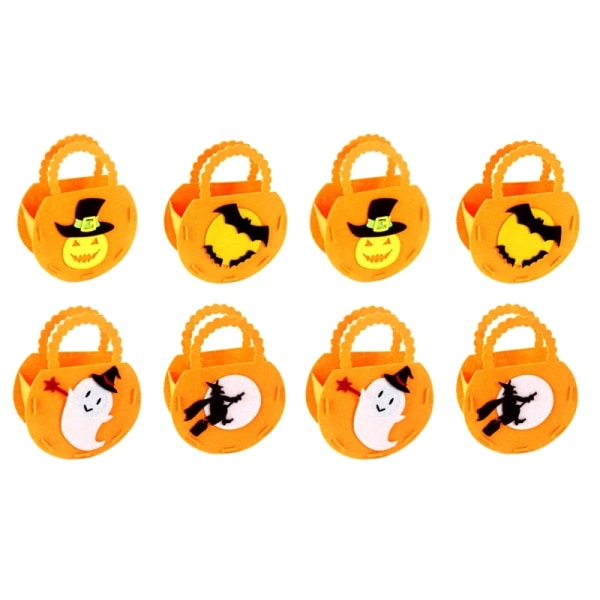 Halloween pumpa godispåsar för barn, trick or godis, ovävt filt tyg Pumpa hinkar Hållare Handväska