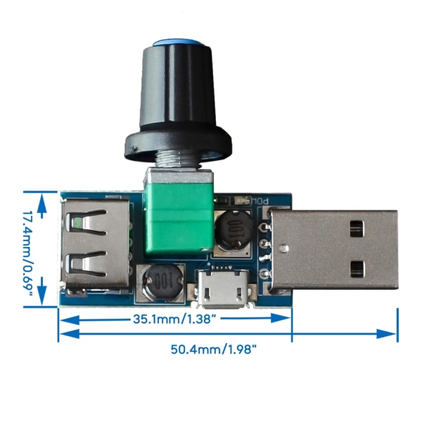DC 4V-12V 5W XY-FS USB fläkt Steglös regulator USB fläkthastighetskontroll Multi-gear extrakylningsverktyg