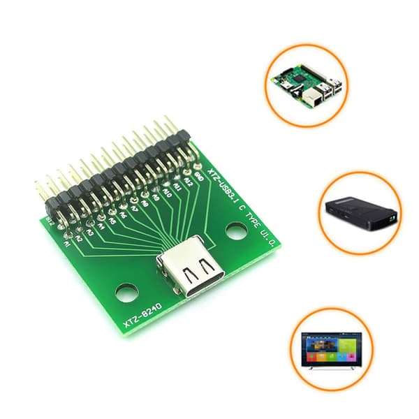 USB 3.1 Typ C Hona Testkort PCB Adapterkontakt Med Stiftlist