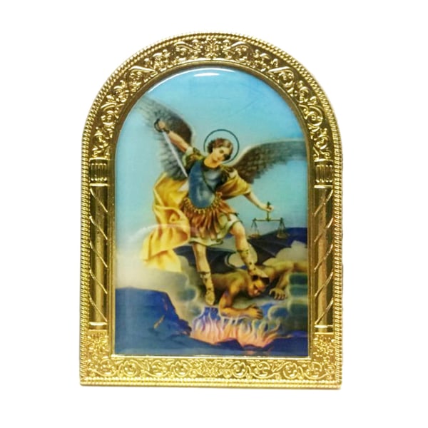 Religiös figur Ikon Legering Kristall Katolska Jungfru Maria Jesus figurin dekor Gold - D