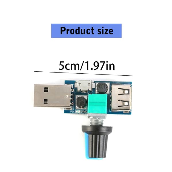 5W USB Ventilator Hastighed Trinløs Regulator Modul USB Hastighedsregulator 5V USB