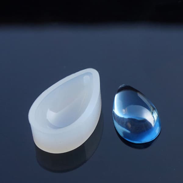 6x harpiks dråpeanhengform med hull silikon vanndråpe edelstensform for DIY