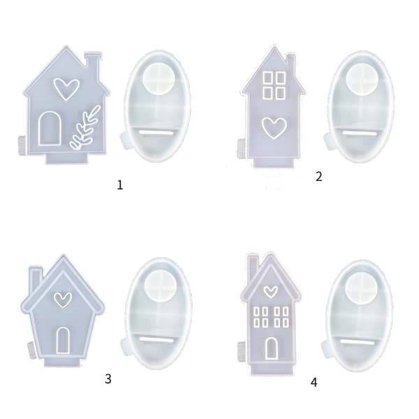 Silikonform Hus Ljusstake Hartser Molds Kärlek Hus Ljusstake Form Section 4