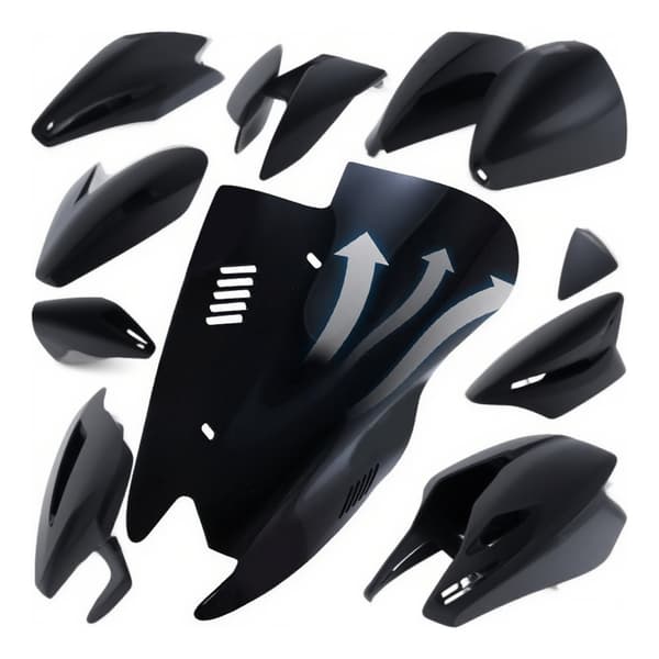 Ridsefast forrude, nem installation, klart tilbehør Black