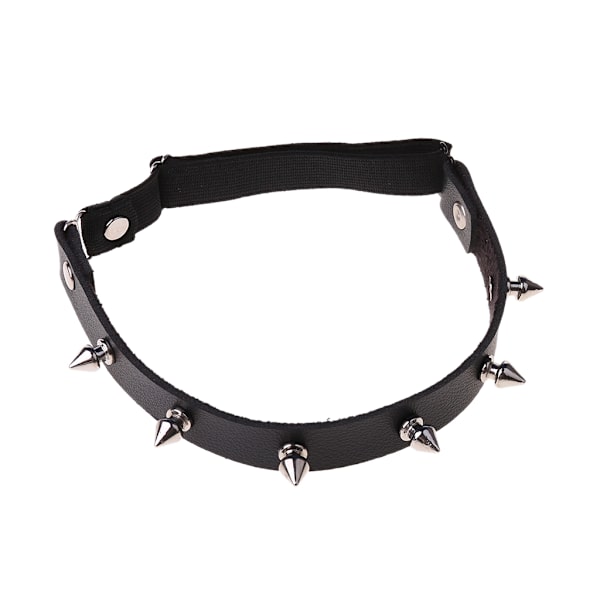 Gothic Punk Dame Sexet Imitation Læder Benstrømpebånd Bælte Pigget Nitte Stud Elastisk f