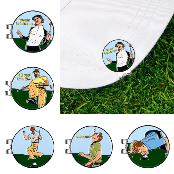 Golfbollsmarkörer för män kvinnor, avtagbar fästes enkelt på golfhatt, golfbollsmarkör med standard magnetisk hattklämma 2