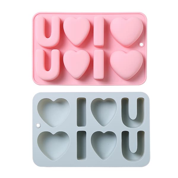 3D Valentinsdag Kærlighed Silikoneform Non-Stick Chokolade Slik Cupcake Forme Blue