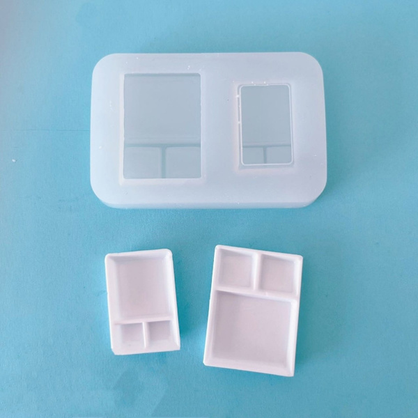 Miniatyr Dessertbricka Form Miniatyrmatlek UV-hartsform för DIY-kök 6 styles