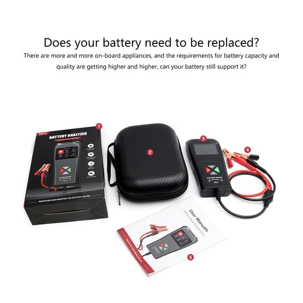 Bilbatteritester 12V Batterisystemanalysatorer Lade- og starttest