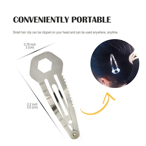 Självförsvarshårklämma för kvinnor Multifunktionell hårspärr Ministift i rostfritt stål självförsvar EDC Survival Tool Black