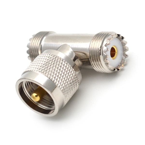 1st SL16 UHF PL259 Hane till UHF SO239 Dubbel Honkontakt UHF Hane till 2xKvinna Tee Typ 3-vägs Typ T Splitter Adapter