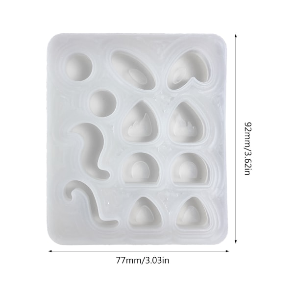 Glänsande Blank Geometri Filler Liten Svans Silikon Epoxi Form DIY Nyckelring Hänge Smycken för väska Dekorationer Hantverk