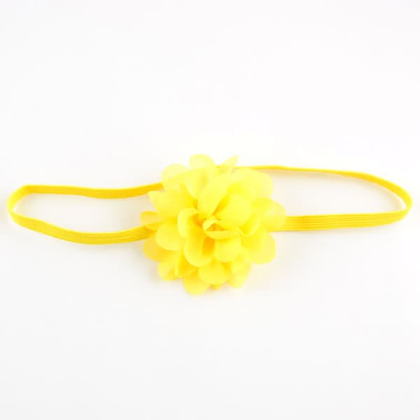 Elastisk Hårbånd med Solsikker, Bohemsk Motehodeplagg Chiffon Hodebånd