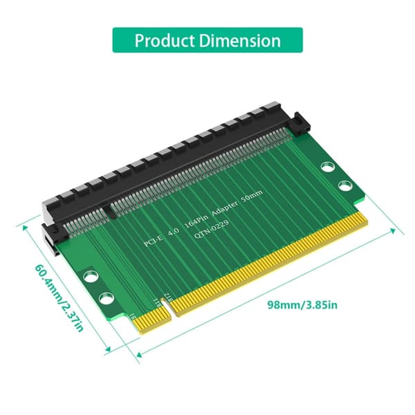 Effektiv PCIE4.0 16X 164Pin 180 Graders Adapterkort Hurtig Forbindelse
