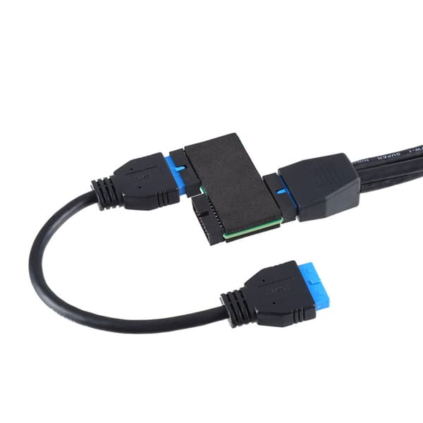USB3.0 19PIN Header 1 till 2 Förlängningssplitterkabel 19Pin Intern Förlängning