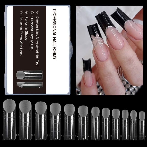 Poly-Extension Gel Dual Nail Forms-Poly-Nail Gel Forms 120st Nagelförlängningstips Set Akryl False Nails Manicure Tool