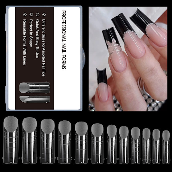 Poly-Extension Gel Dual Nail Forms-Poly-Nail Gel Forms 120st Nagelförlängningstips Set Akryl False Nails Manicure Tool