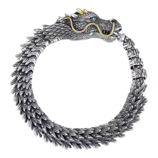 Vintage Metal Dragon Kölkedja Armband Flätat Dominerande Armband Chunky Armband för Kvinnor Män Rock Party Smycken