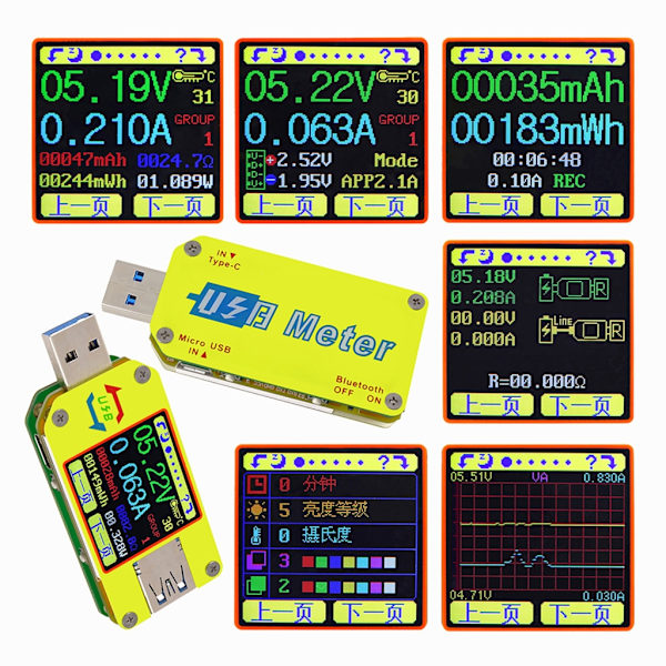 USB Tester 4-24V 4A Spændingstester Multimeter LCD Display Amperemeter USB Strøm