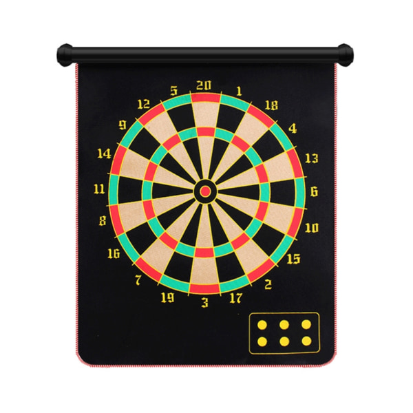 Magnetisk darttavla för barn, dartbrädespel med magnetisk dart, dubbelsidigt säkert dartspel roll-up darttavla set 17 plate 6 darts