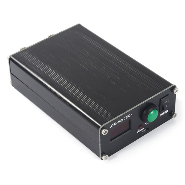 ATU-100 Pro+ automatisk antenntuner 100W 1,8-55MHz 0,96tum OLED-skärm med metallfodral case batteri
