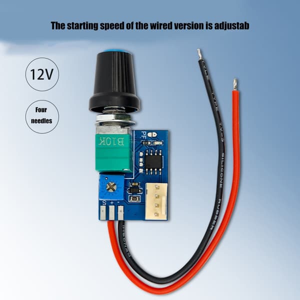 12V 4-pin PWM Køleventilator Kontrollermodul Inkluderer ABS Design